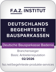 Auszeichnung des F.A.Z.-Instituts: Die Deutsche Bausparkasse Badenia zählt zu den begehrtesten Bausparkassen Deutschlands und überzeugt durch hohe Reputation und starke Kundenwahrnehmung (Studie 02/2026).
